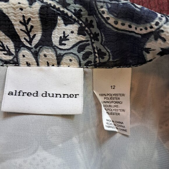 Alfred Dunner Paisley Print Short Sleeve Button Up Top Size 12 - Picture 5 of 8